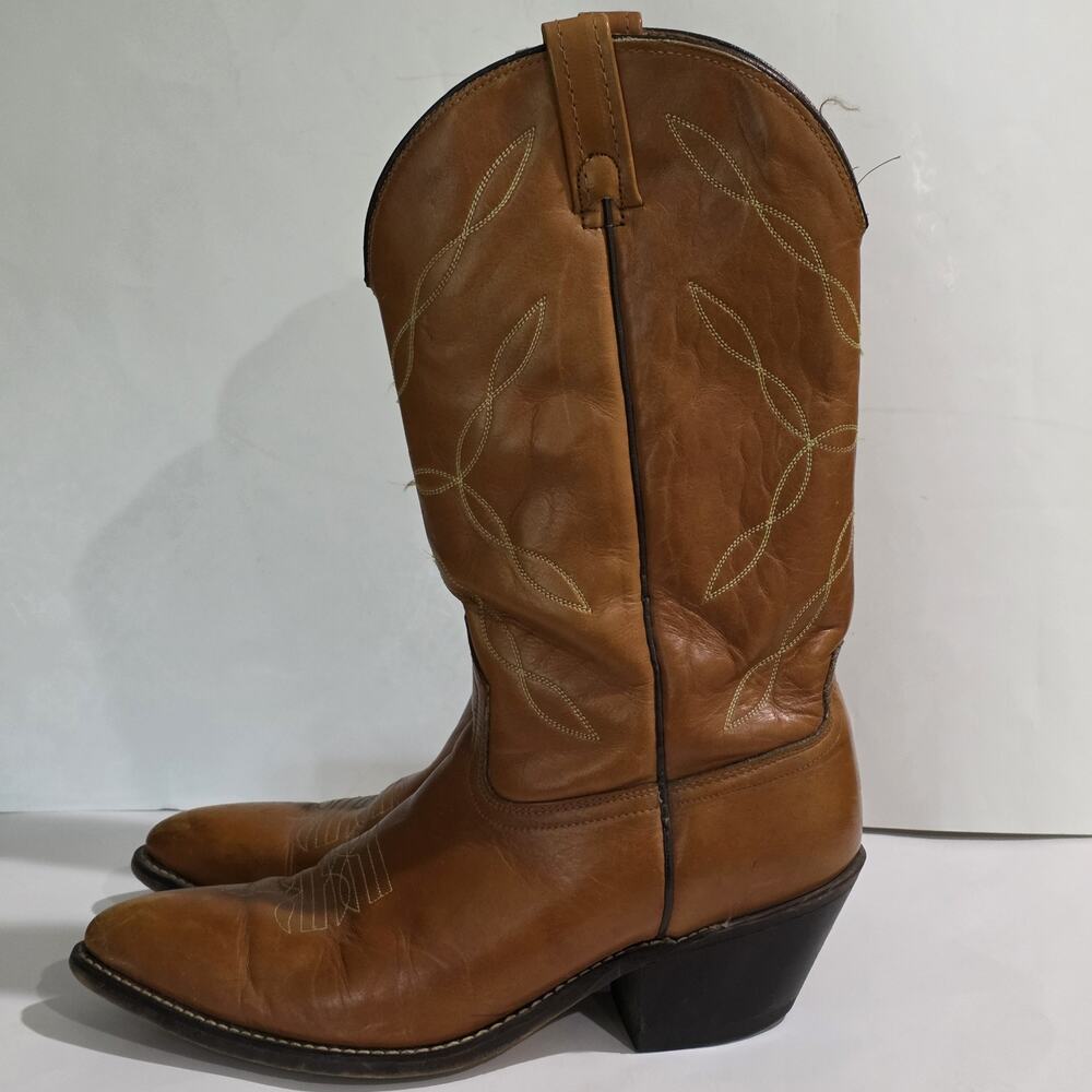 Vtg ACME Western Cowboy Campus Boots Brown Leather 1970s Men’s 11 D Pointed Toe